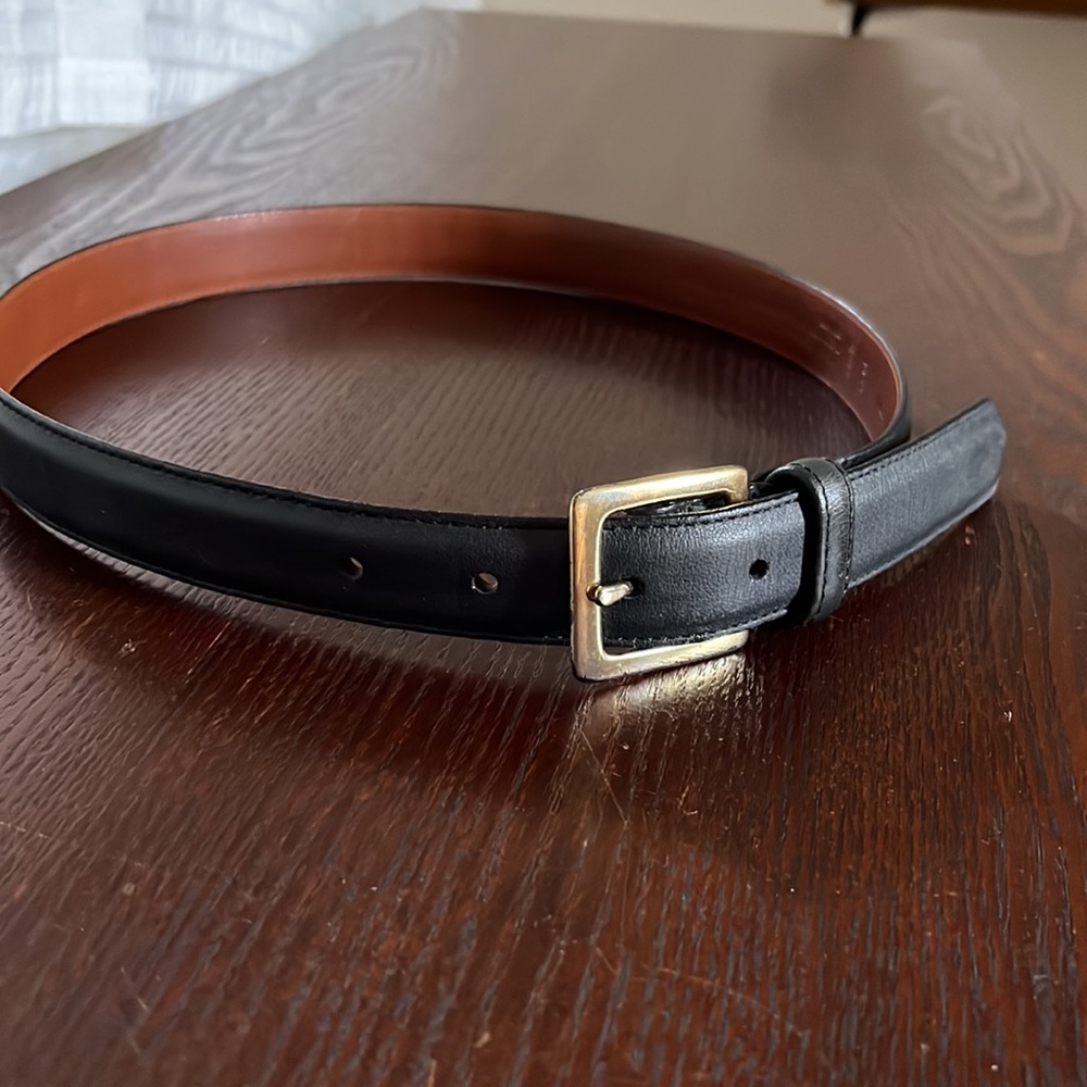 Coach blue leather belt with silver buckle